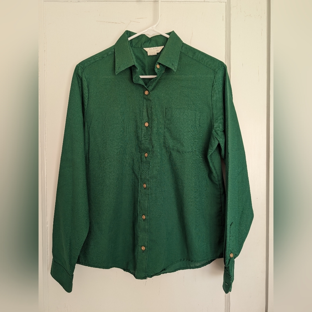 Vintage green long sleeve blouse